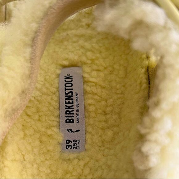 Birkenstock Big Buckle Shearling Sandals in Soft Yellow Size 8 - Picture 5 of 5